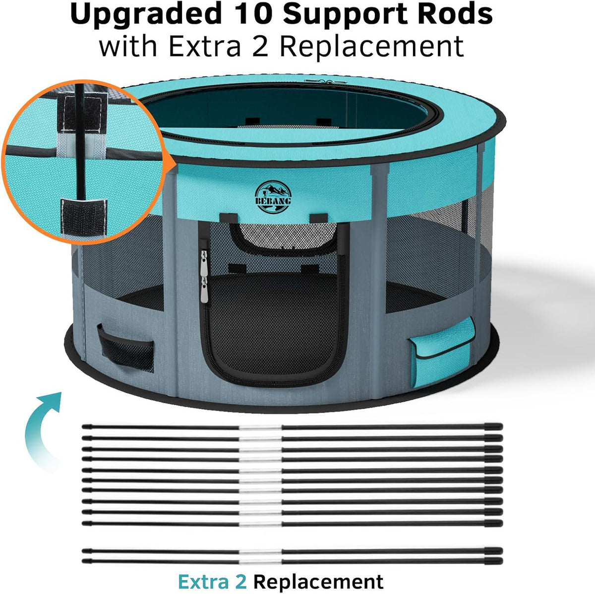 dog playpen for puppies and cats: foldable pet, close-up detail