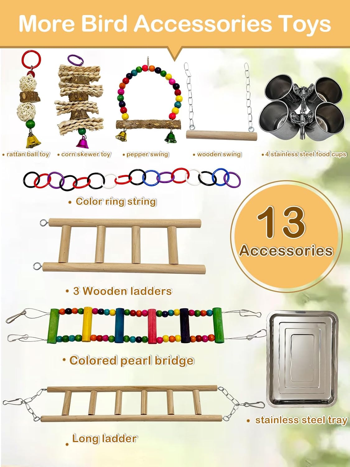 5 layers large bird playground natural wood parrot, close-up detail