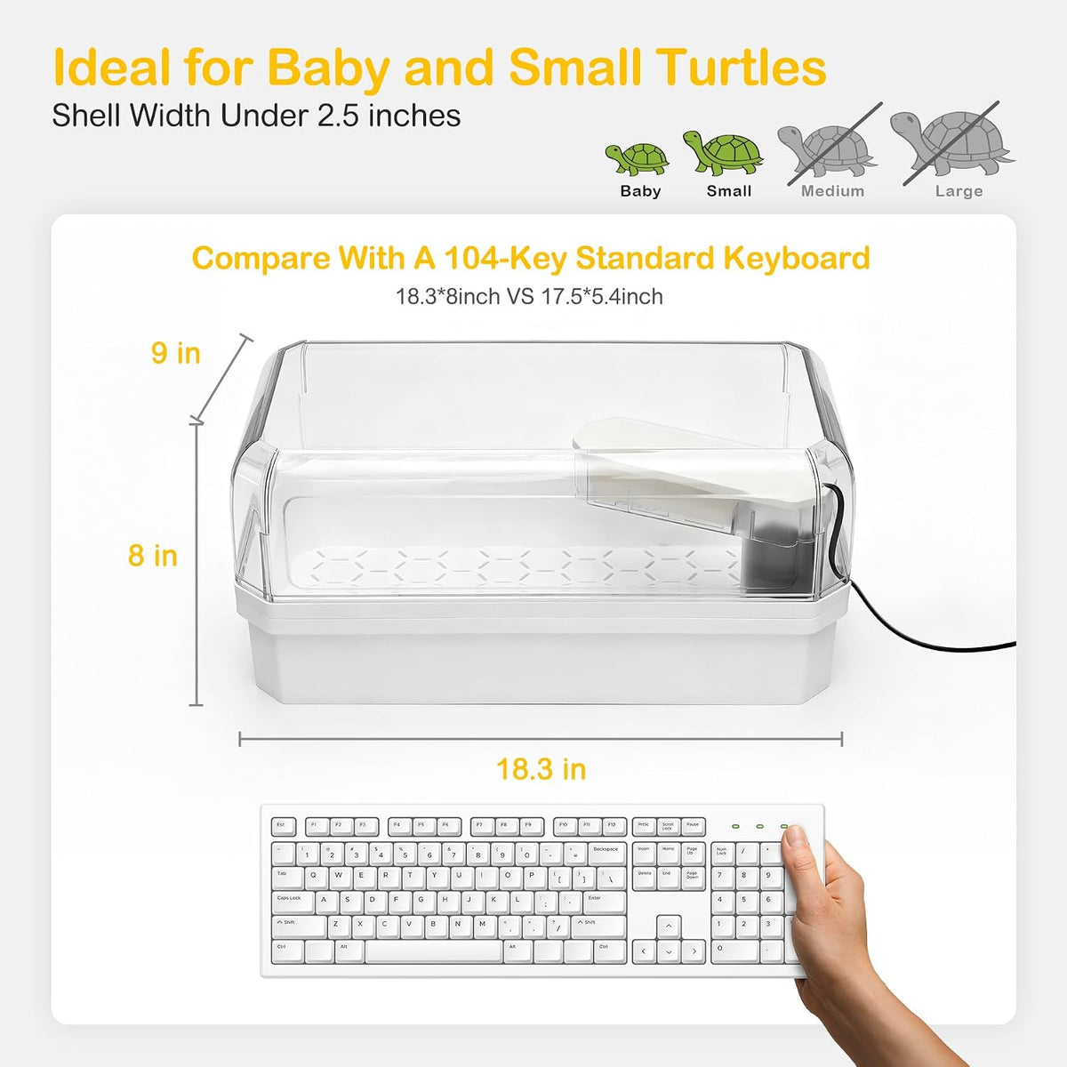 turtle tank kit with rain arm for red, close-up detail