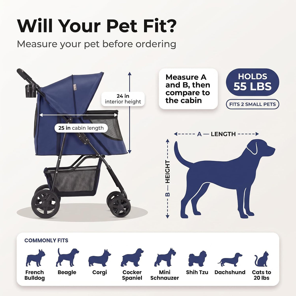 pet stroller for small/med dogs & cats |, view 9