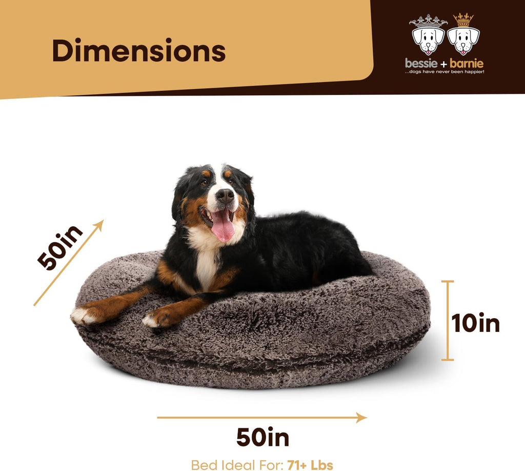 bessie + barnie bagel bed for dogs and, side view