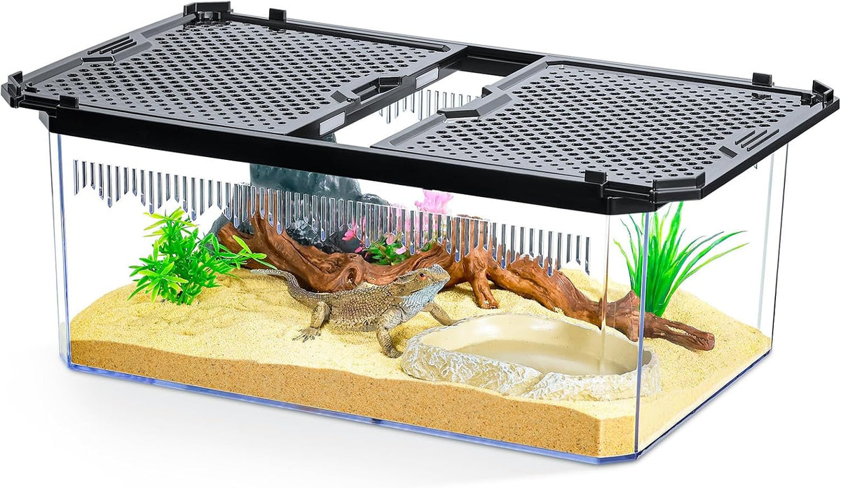 12" clear magnetic door reptile terrarium for gecko, main product view
