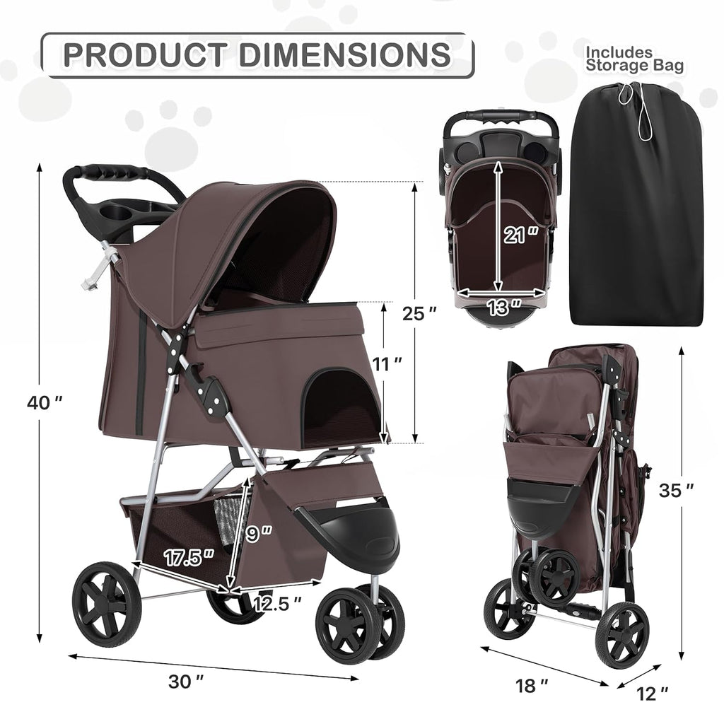 monibloom pet stroller for small/medium dogs and cats, close-up detail