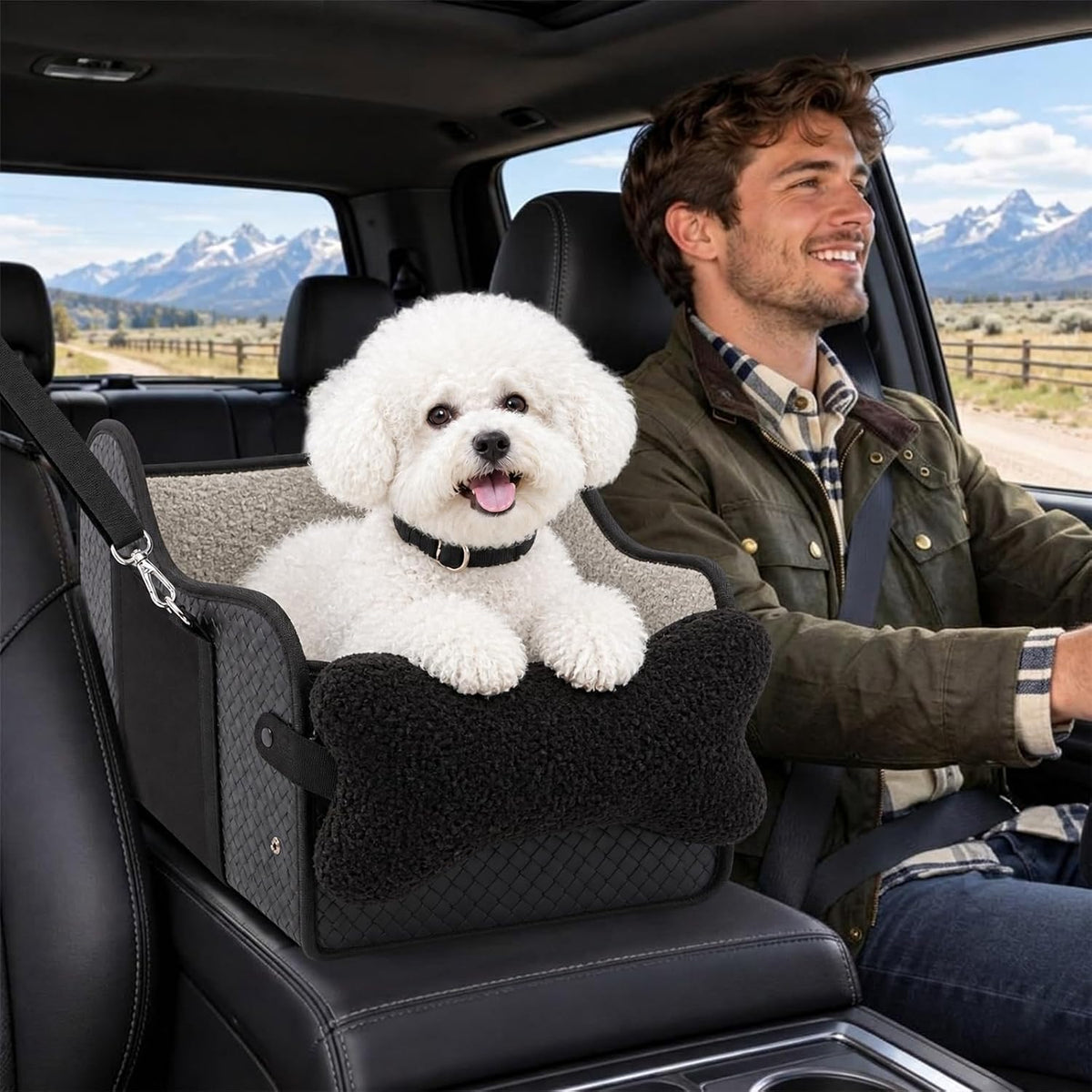 dog car seat for small dogs, center console, main product view