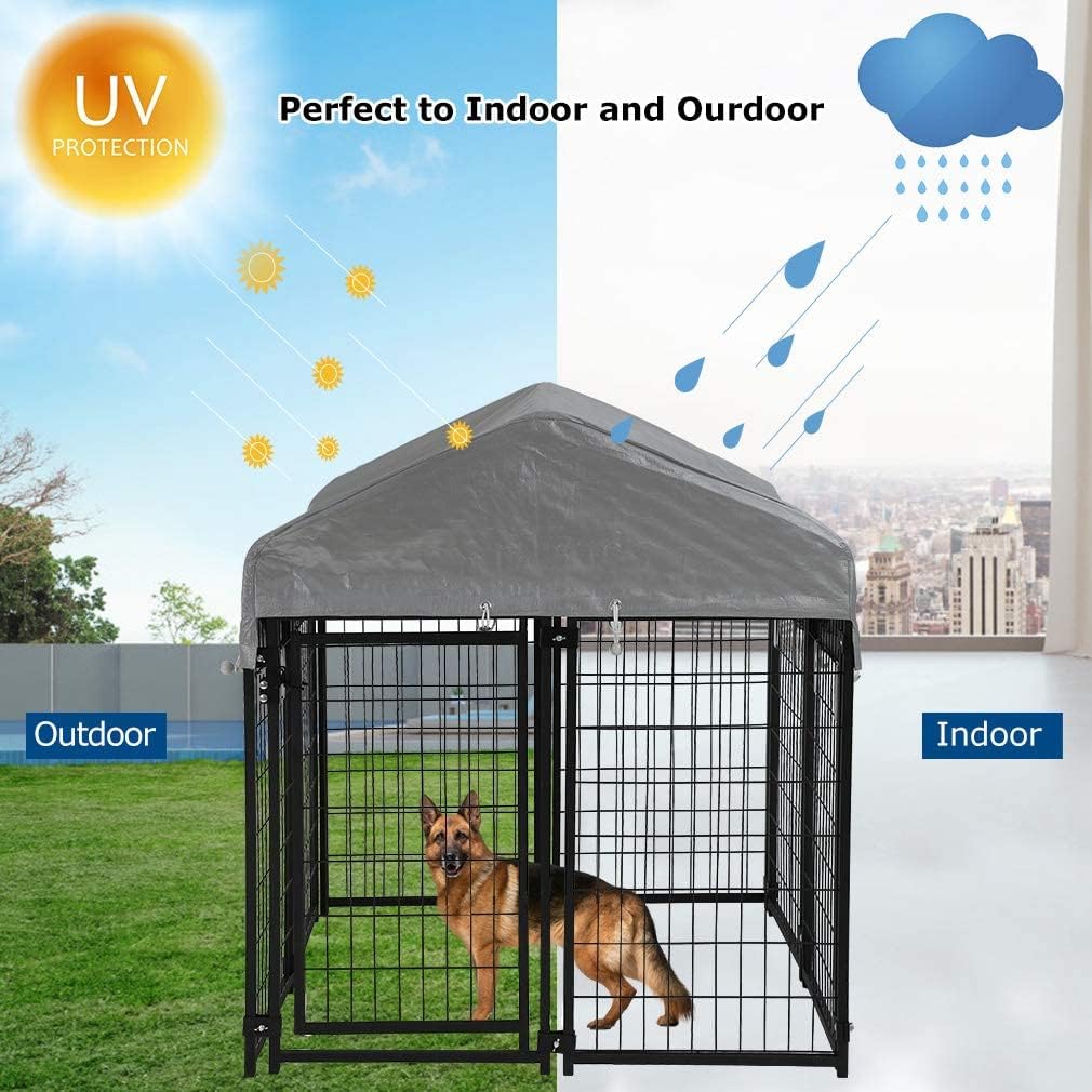 paylesshere welded wire dog kennel heavy duty playpen shown in use