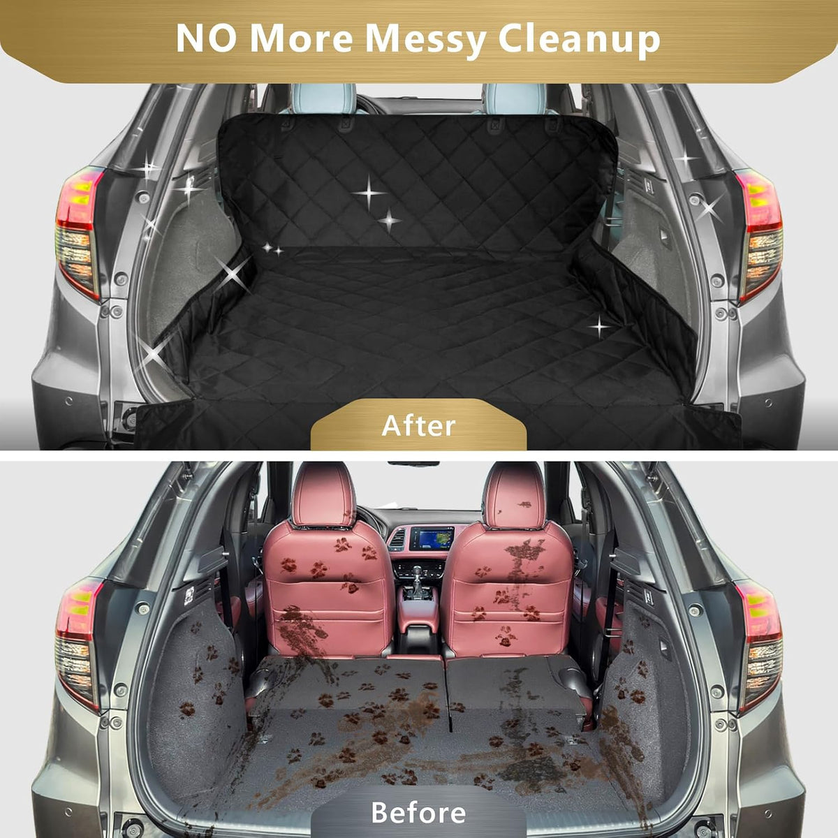 suv cargo liner for dogs - trunk cover, close-up detail