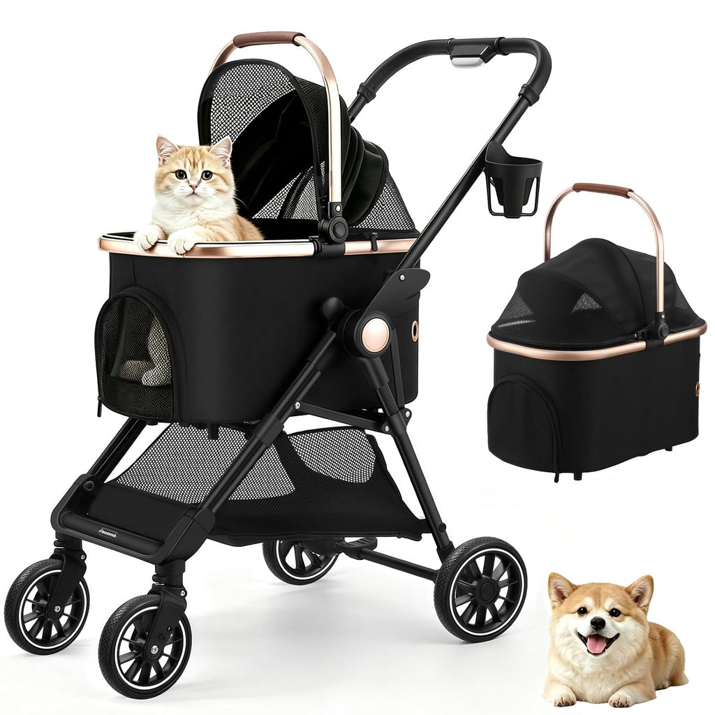 3-in-1 foldable pet stroller for small dogs &, main product view
