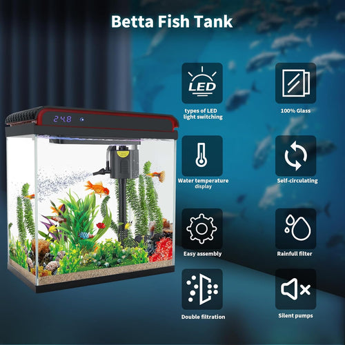 10 gallon fish tank, betta fish tank glass shown in use