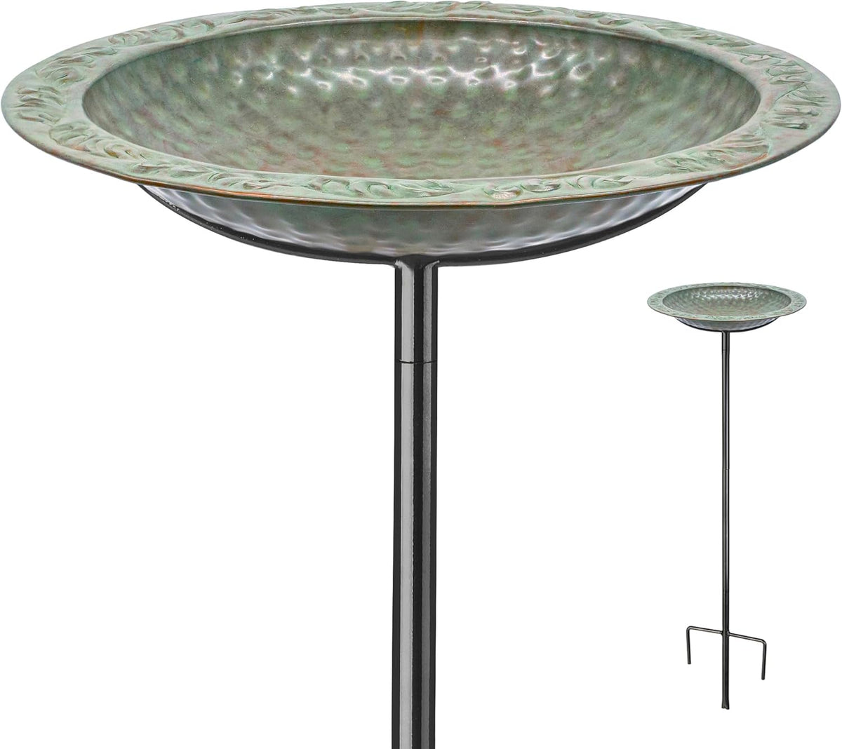 good directions blue verde bird bath on garden, main product view