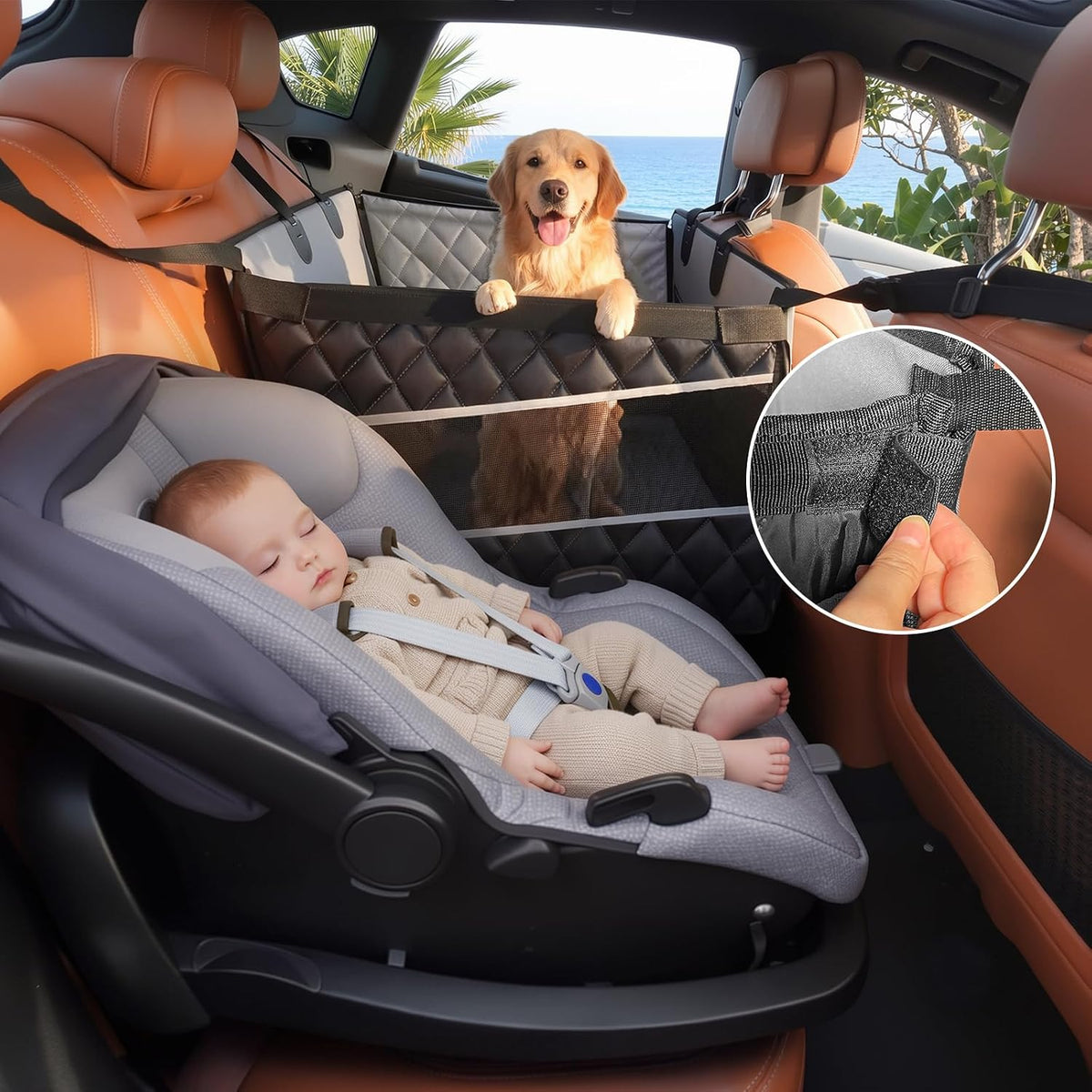 mixjoy dog car seat for large medium dogs shown in use