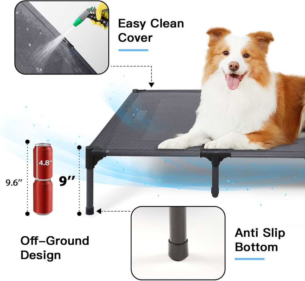 suddus elevated dog bed for large dogs 120lb, side view