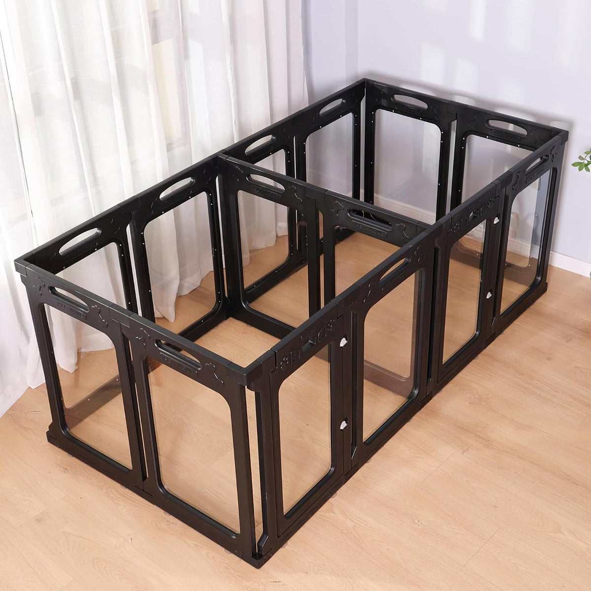 clear acrylic dog playpen indoor, 30" h, 1 showing dimensions