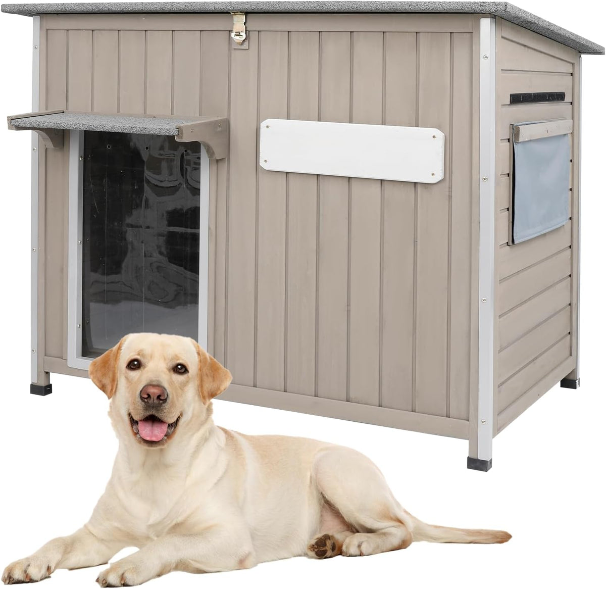 gowoodhut dog house outdoor weatherproof & wooden dog, main product view