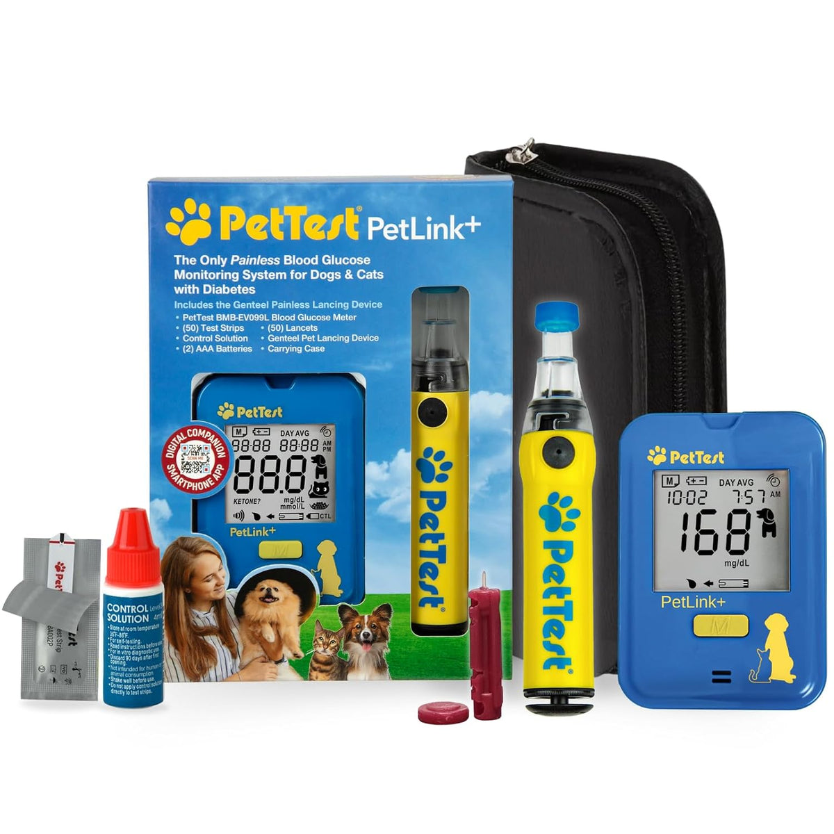 pettest petlink+ genteel glucose kit for dogs and, main product view