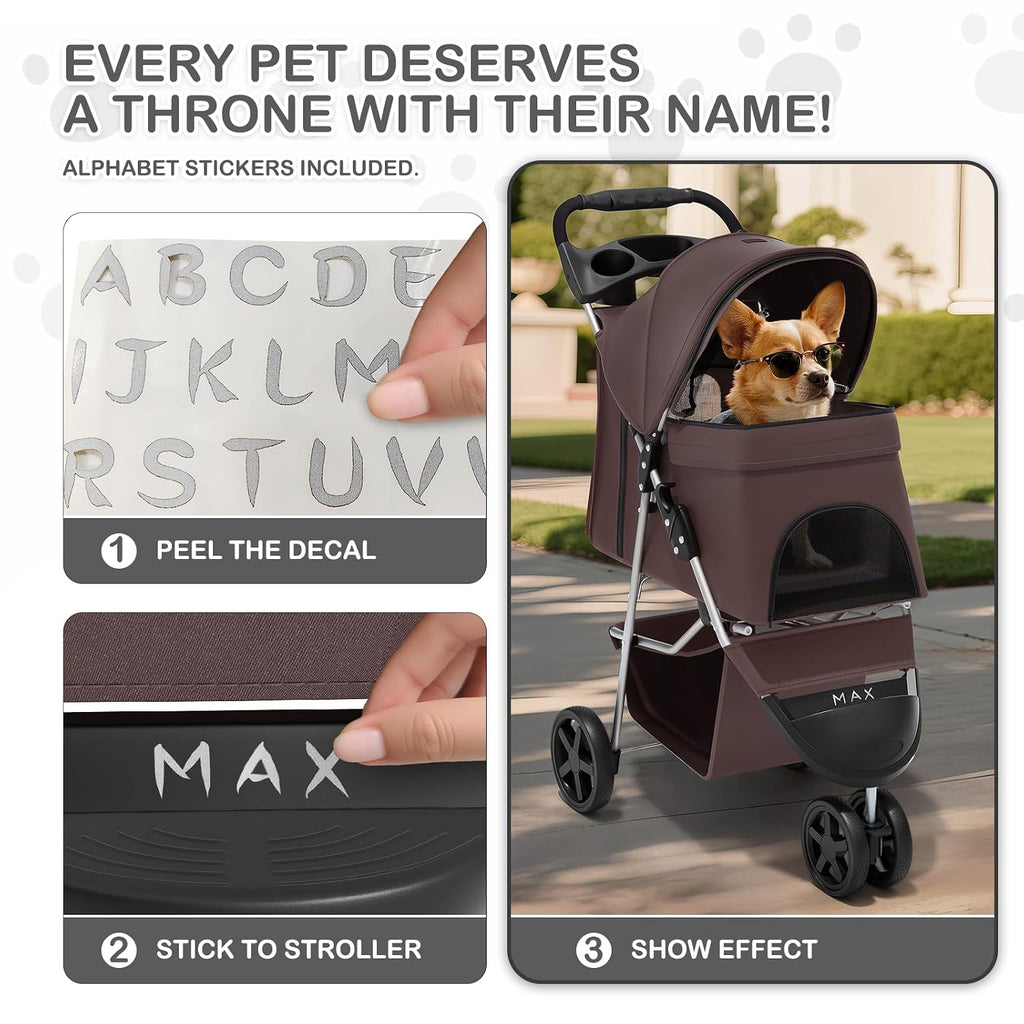 monibloom pet stroller for small/medium dogs and cats, package contents