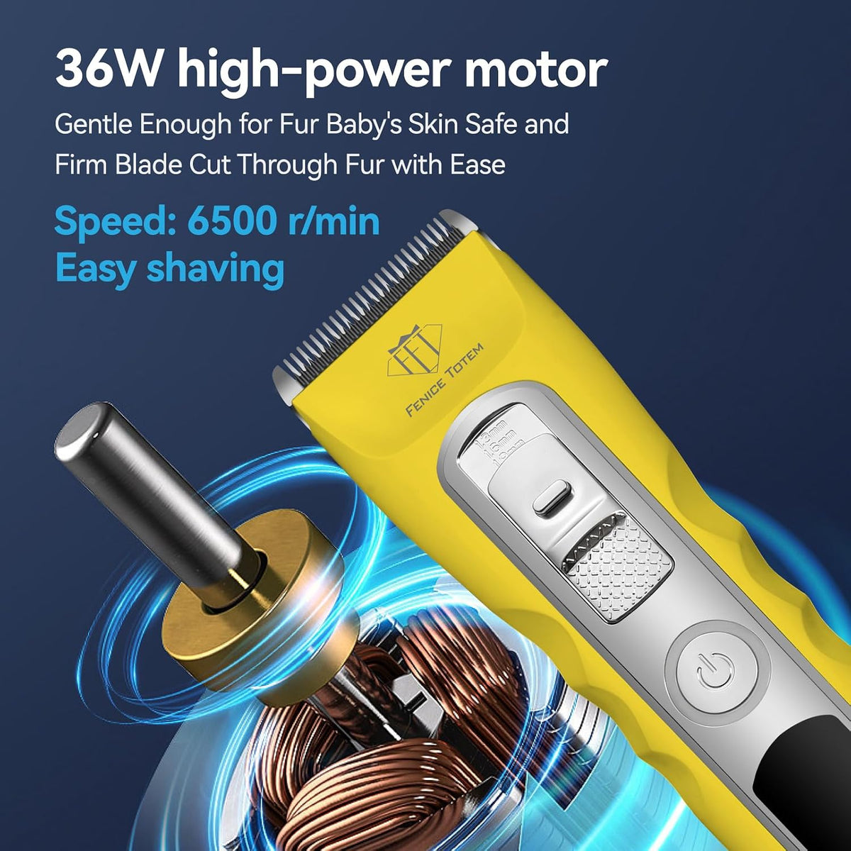 professional dog grooming clippers, cordless, 36w motor, 4000mah shown in use