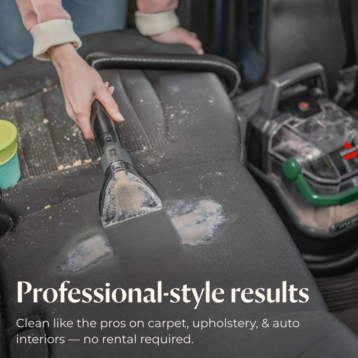 bissell little green pet pro portable carpet cleaner, close-up detail