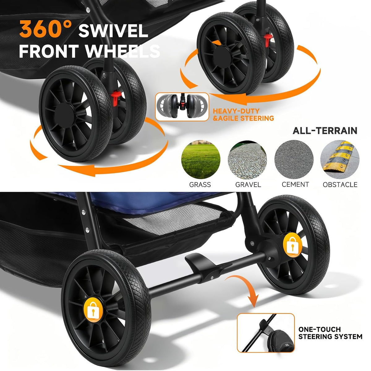 dog stroller for large & medium dogs (up, side view