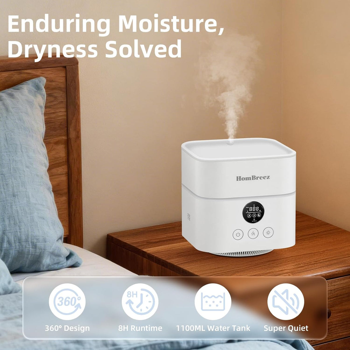 air purifier and humidifier combo for bedroom, h13 showing dimensions