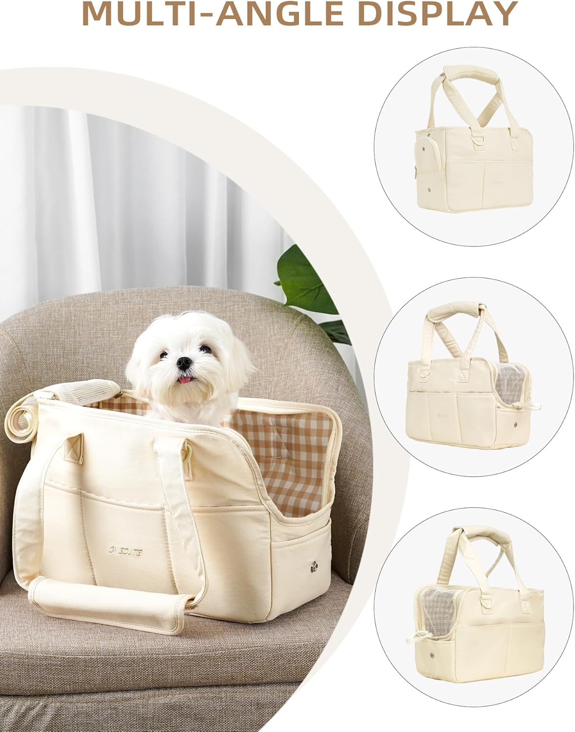 onecute dog carrier for small dogs rabbit cat, close-up detail