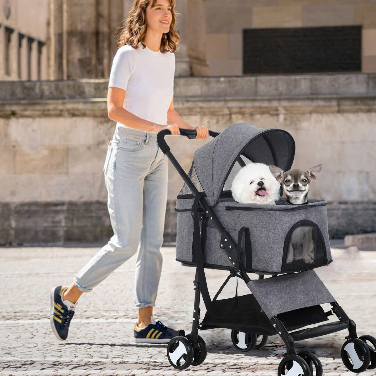 dog stroller 3-in-1 folding dog stroller for medium, package contents