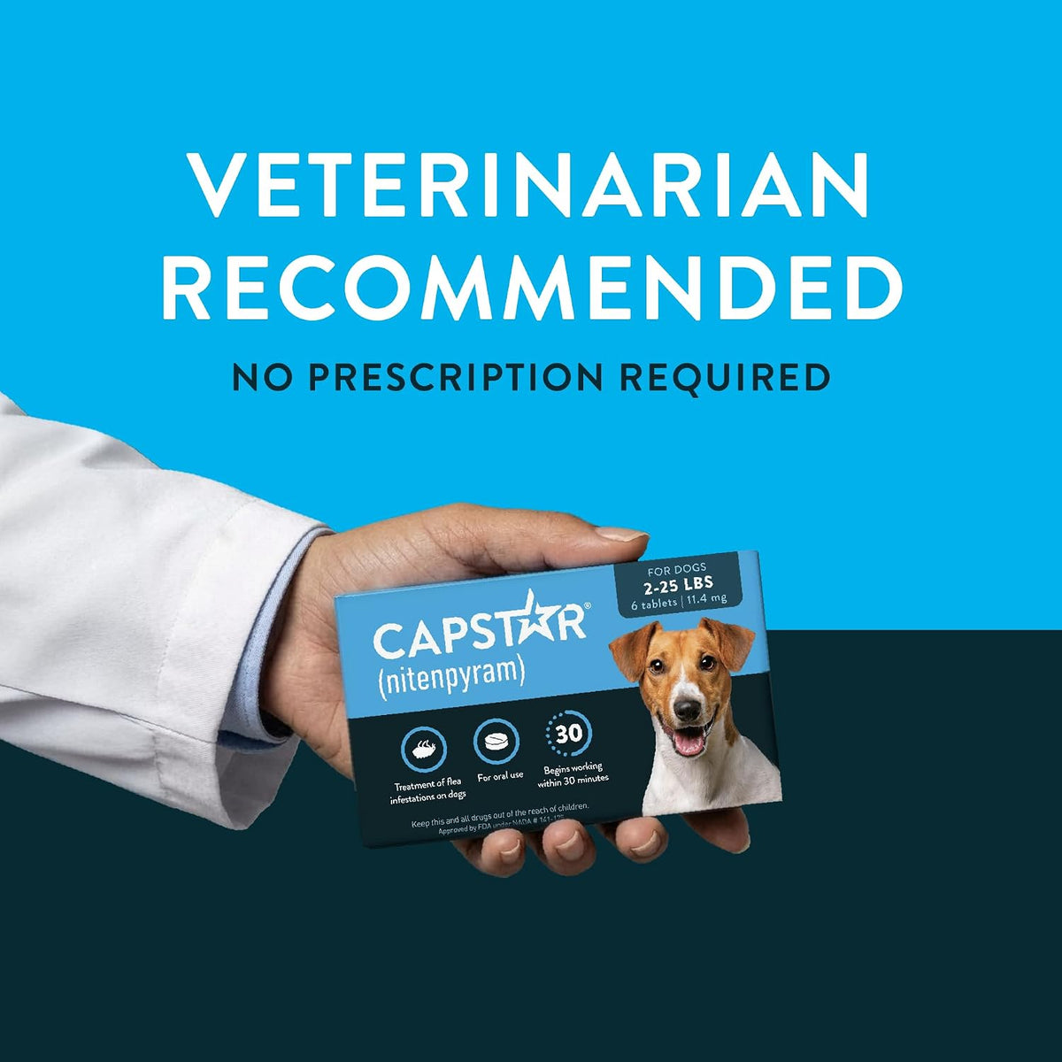 capstar oral flea tablets dogs 2-25 lbs, nitenpyram showing dimensions