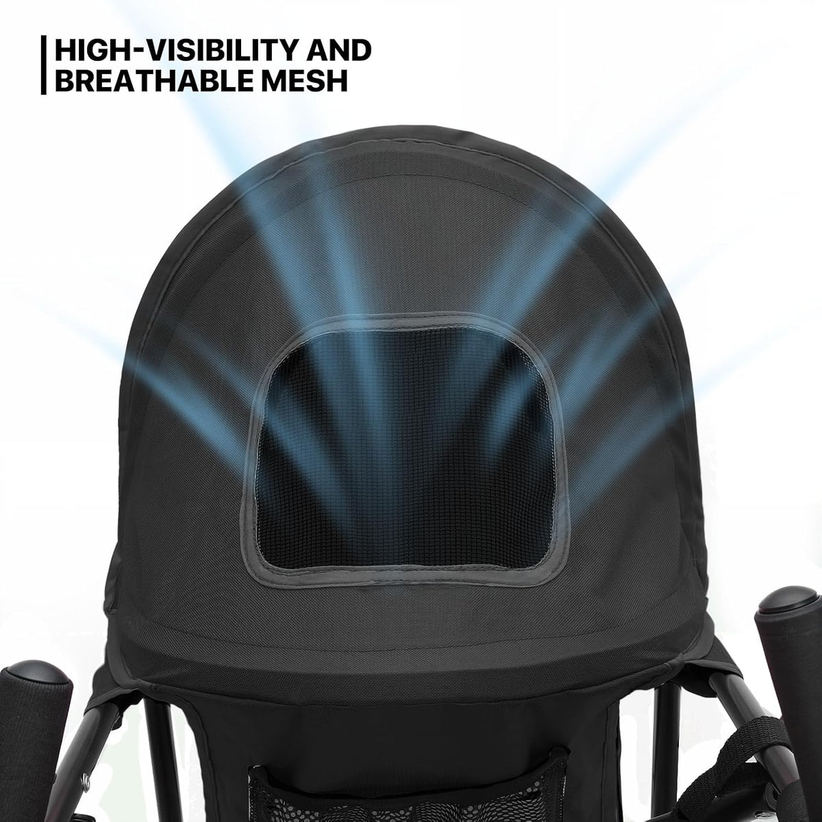 monibloom pet stroller for small/medium dogs and cats, front angle view