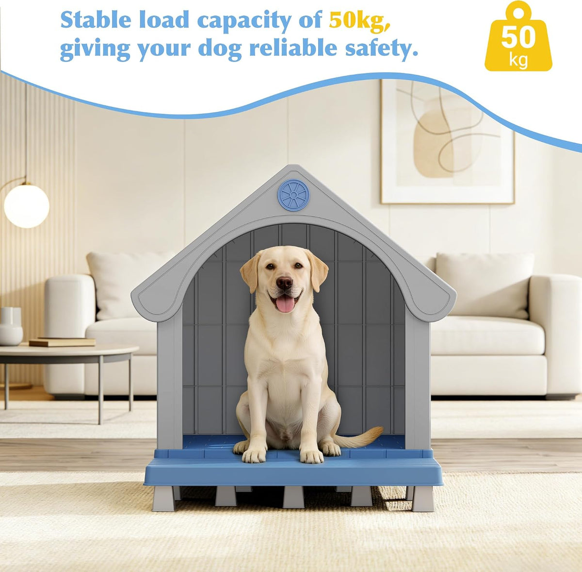 bifanuo dog house outdoor weatherproof with porch for, front angle view