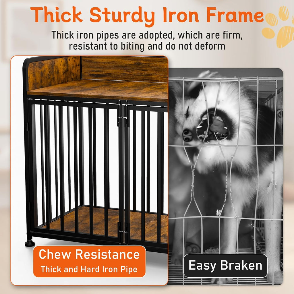 furniture style dog crate, large dog kennel indoor shown in use