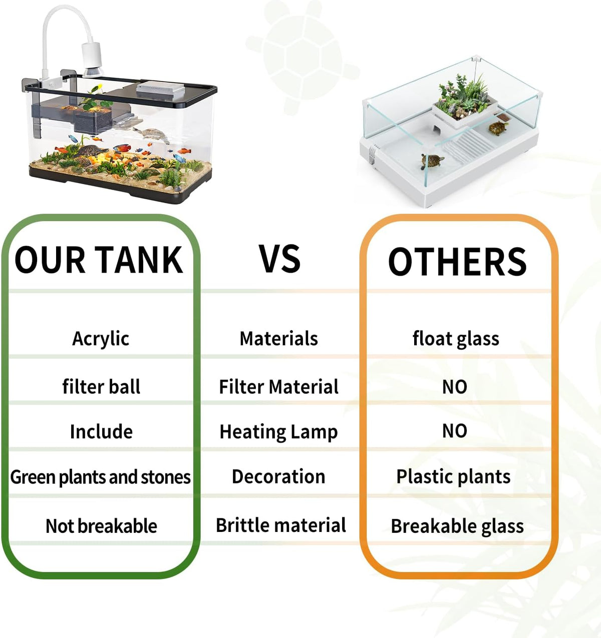 (tank + light + filter + filter balls), side view