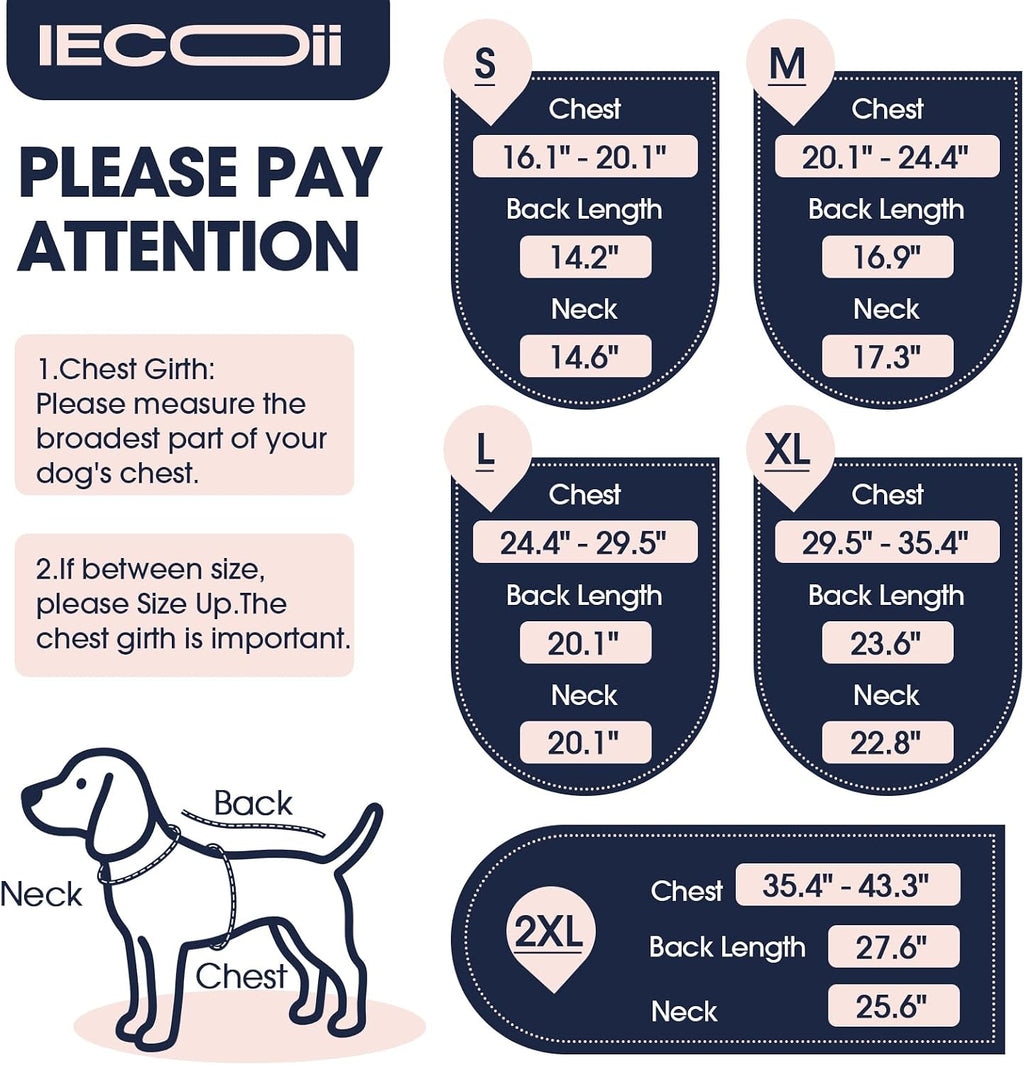 iecoii dog anxiety vest stretch gentle pressure calming, side view