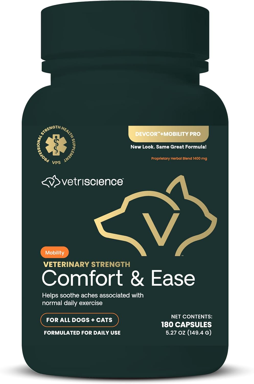 vetriscience veterinary strength comfort & ease capsules, 180, main product view