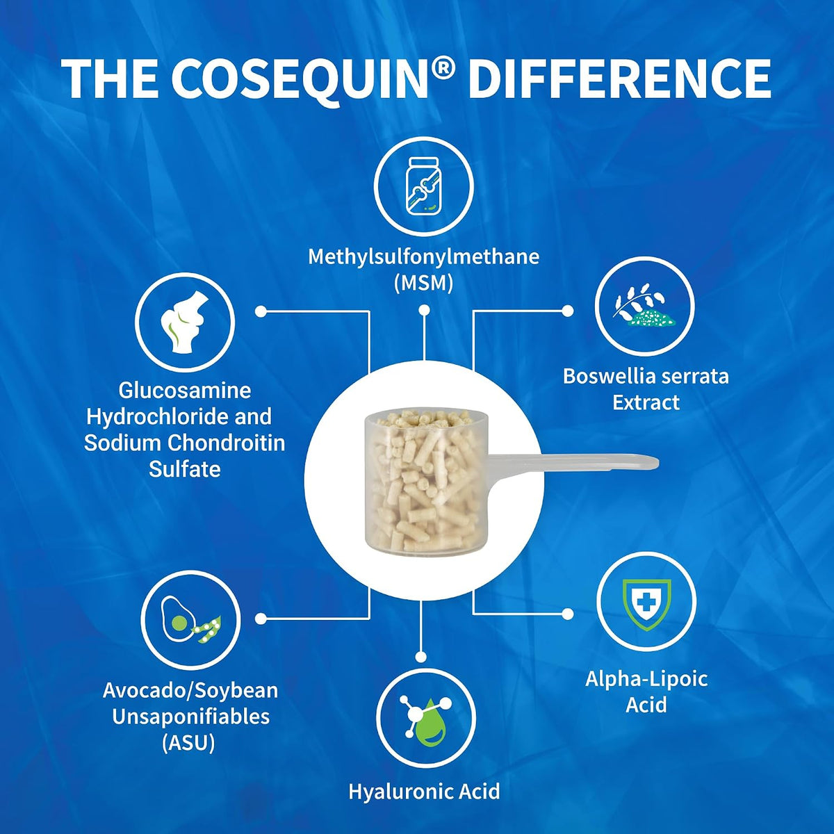 nutramax cosequin asu plus joint supplement for horses, close-up detail