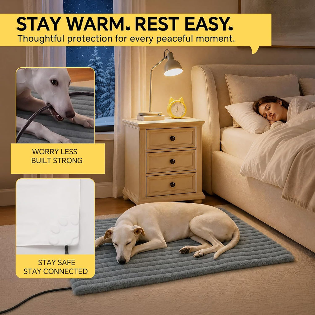 luciphia large dog heating pad electric heated pet, front angle view