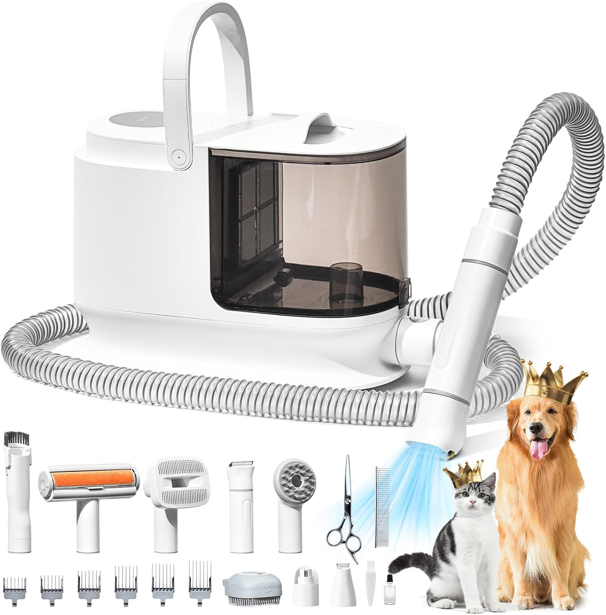 bunfly dog grooming kit & dog hair vacuum, main product view