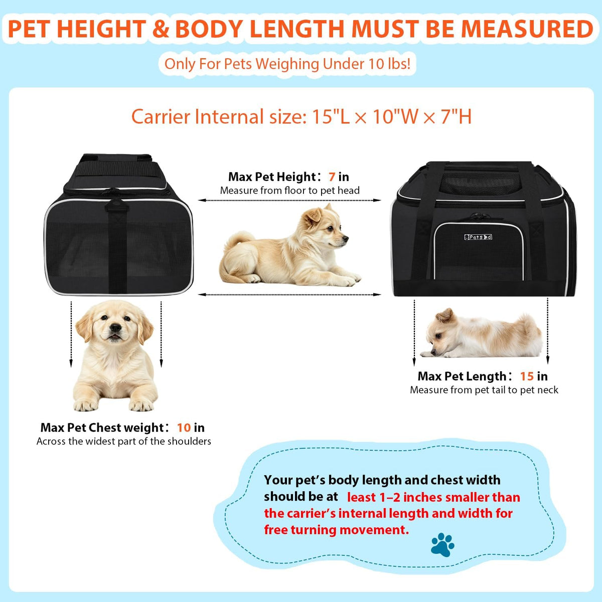 petskd top and side expandable small pet carrier, close-up detail