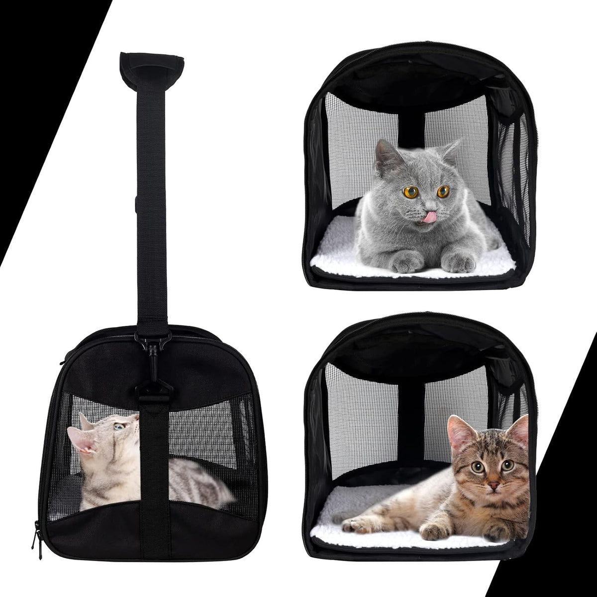 cat carrying case - pet carrier airline approved, close-up detail