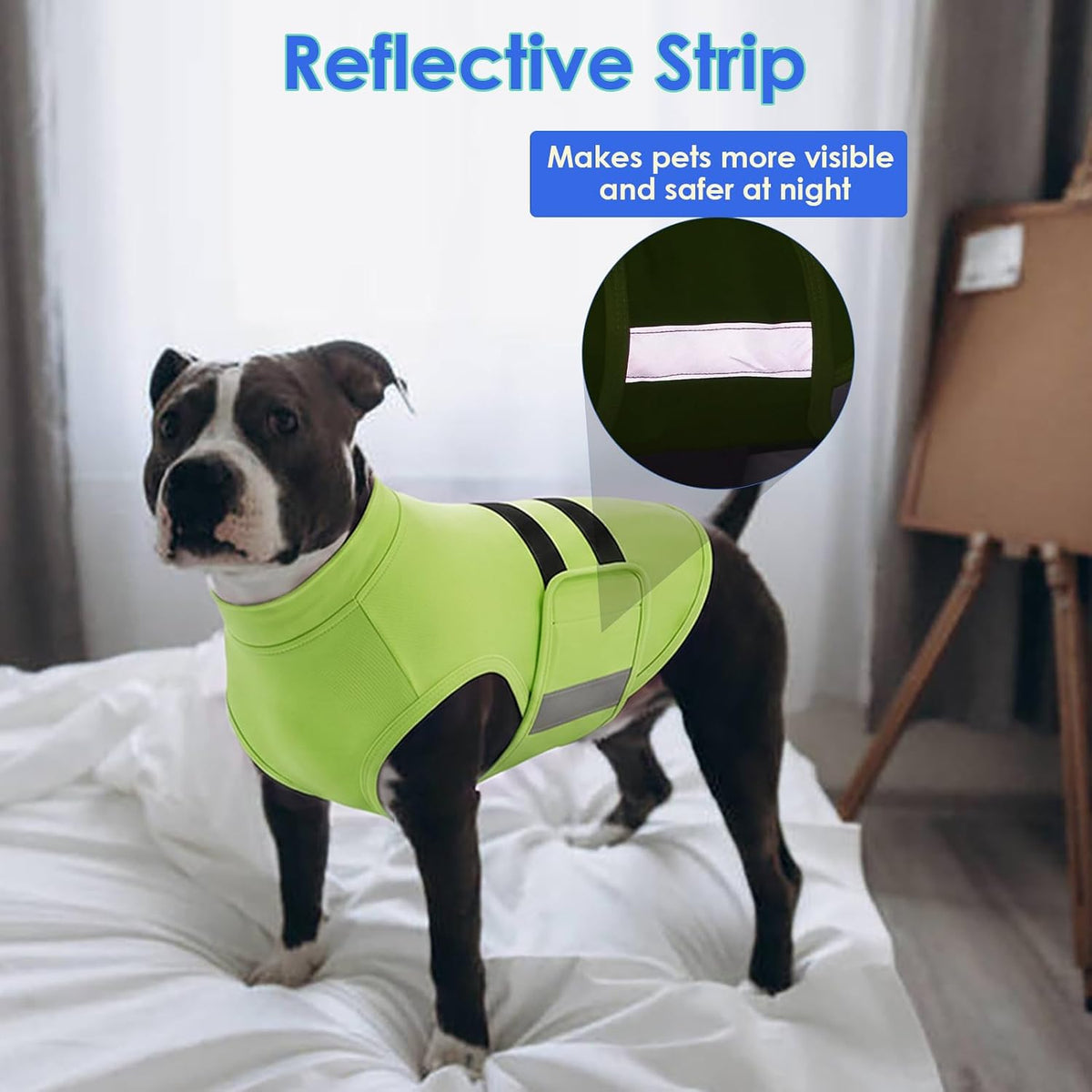migohi dog anxiety relief coat, xl, lightgreen, side view