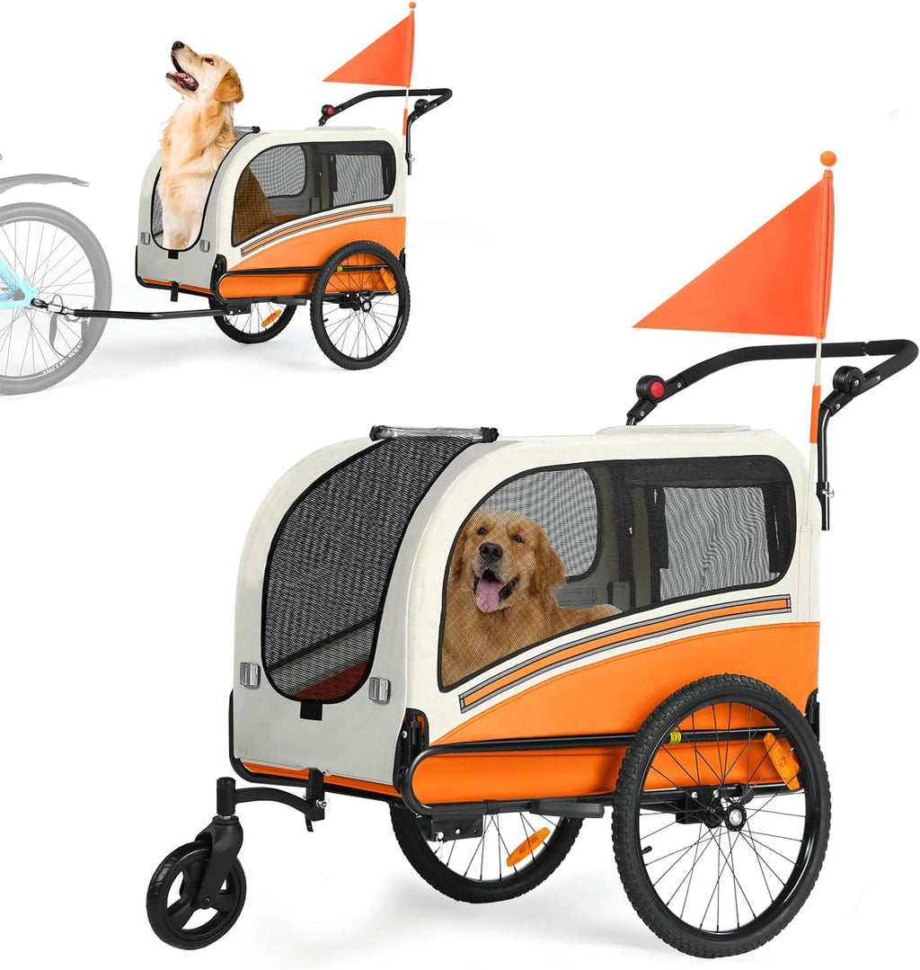 sepnine dog bike trailer, supports up to 110, main product view