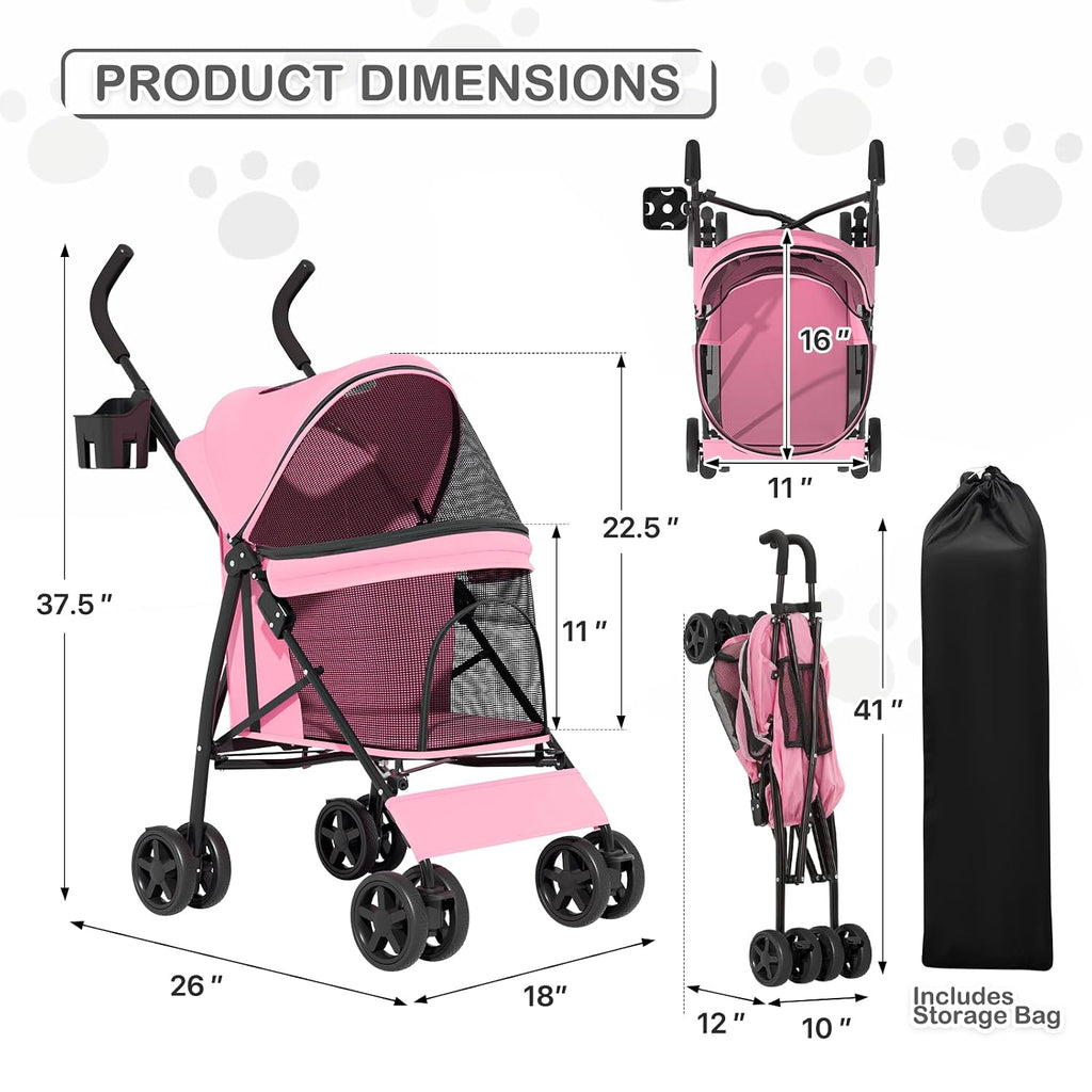 monibloom pet stroller for small/medium dogs and cats, close-up detail