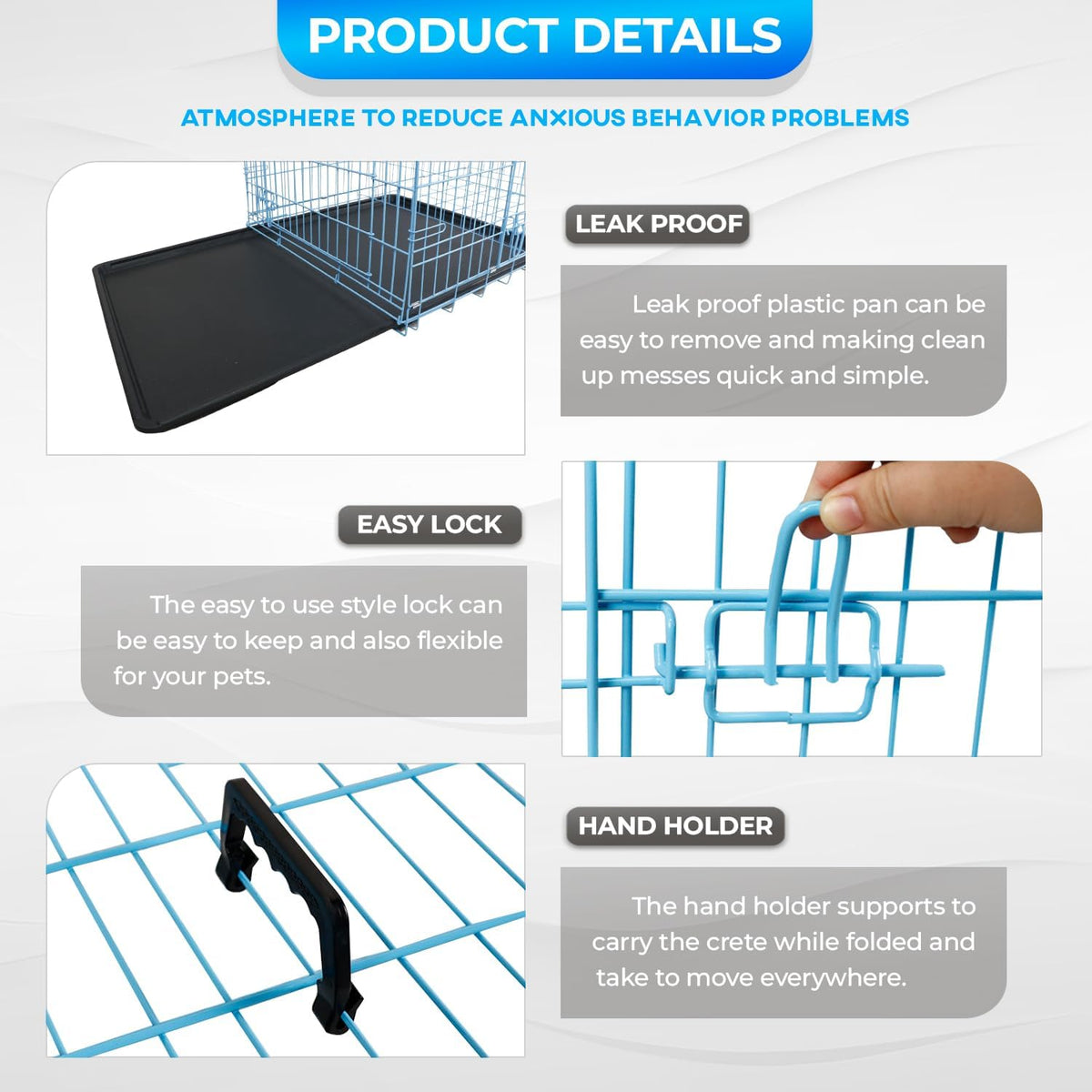 fdw | 24" foldable metal dog crate |, package contents