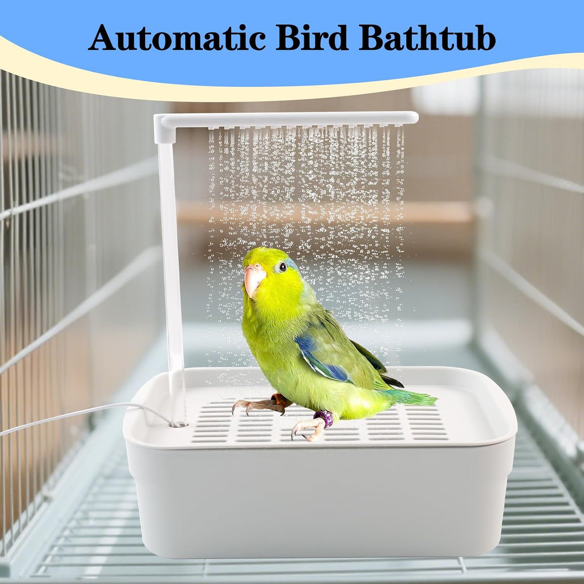 automatic bird shower with pump,electric bird bath for, close-up detail