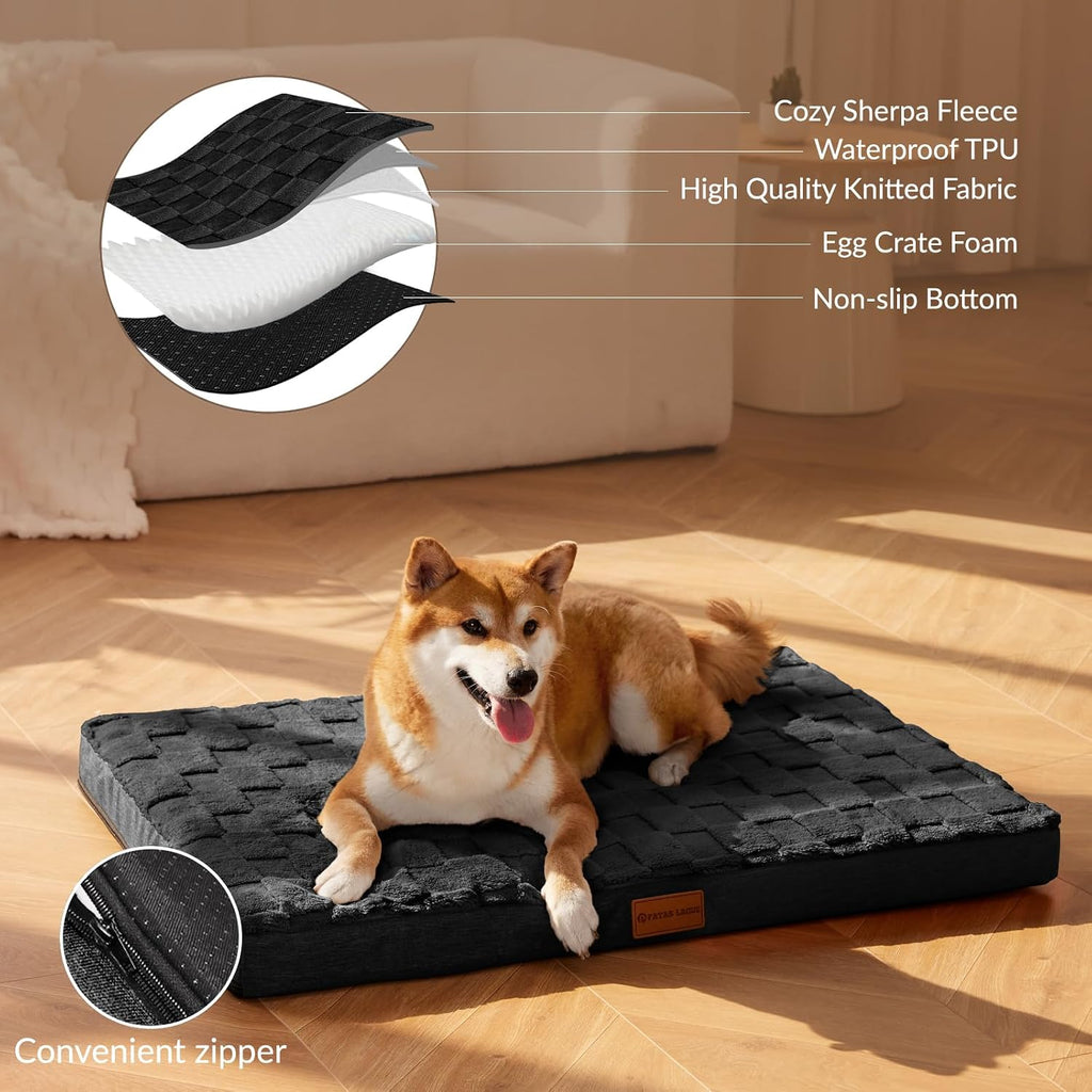 patas lague orthopedic large dog bed washable pet, close-up detail