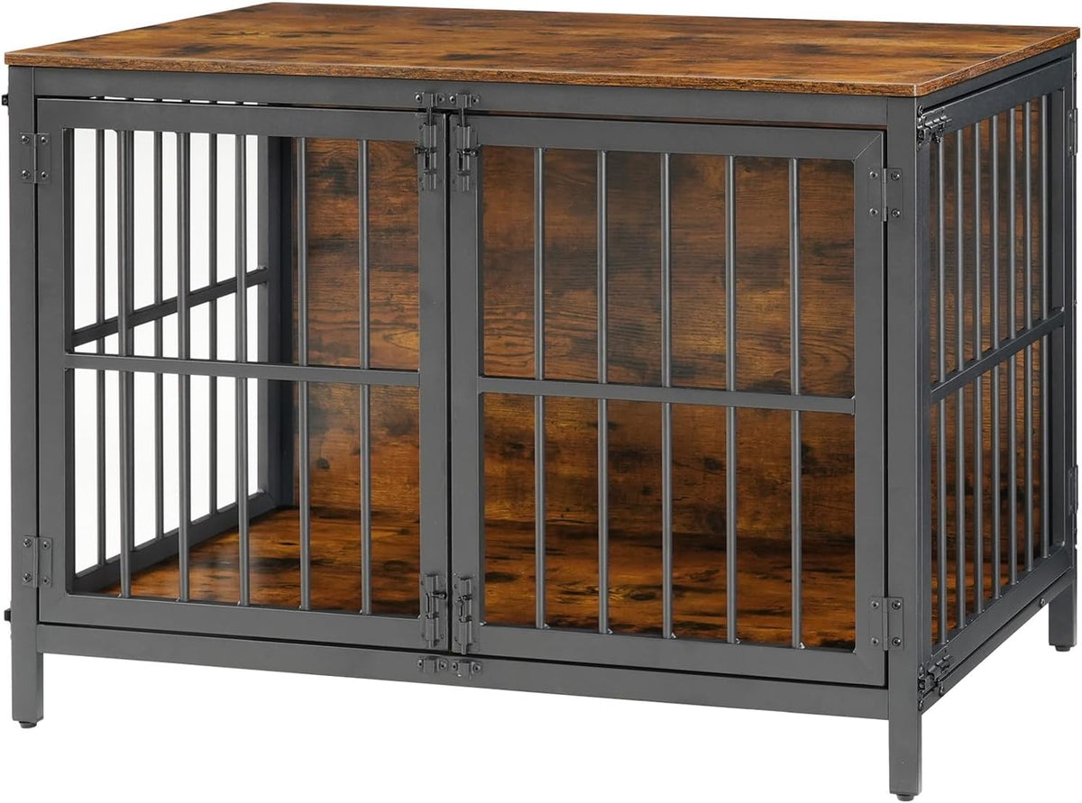 hoobro heavy duty dog crate furniture, 39.4" wooden, front angle view