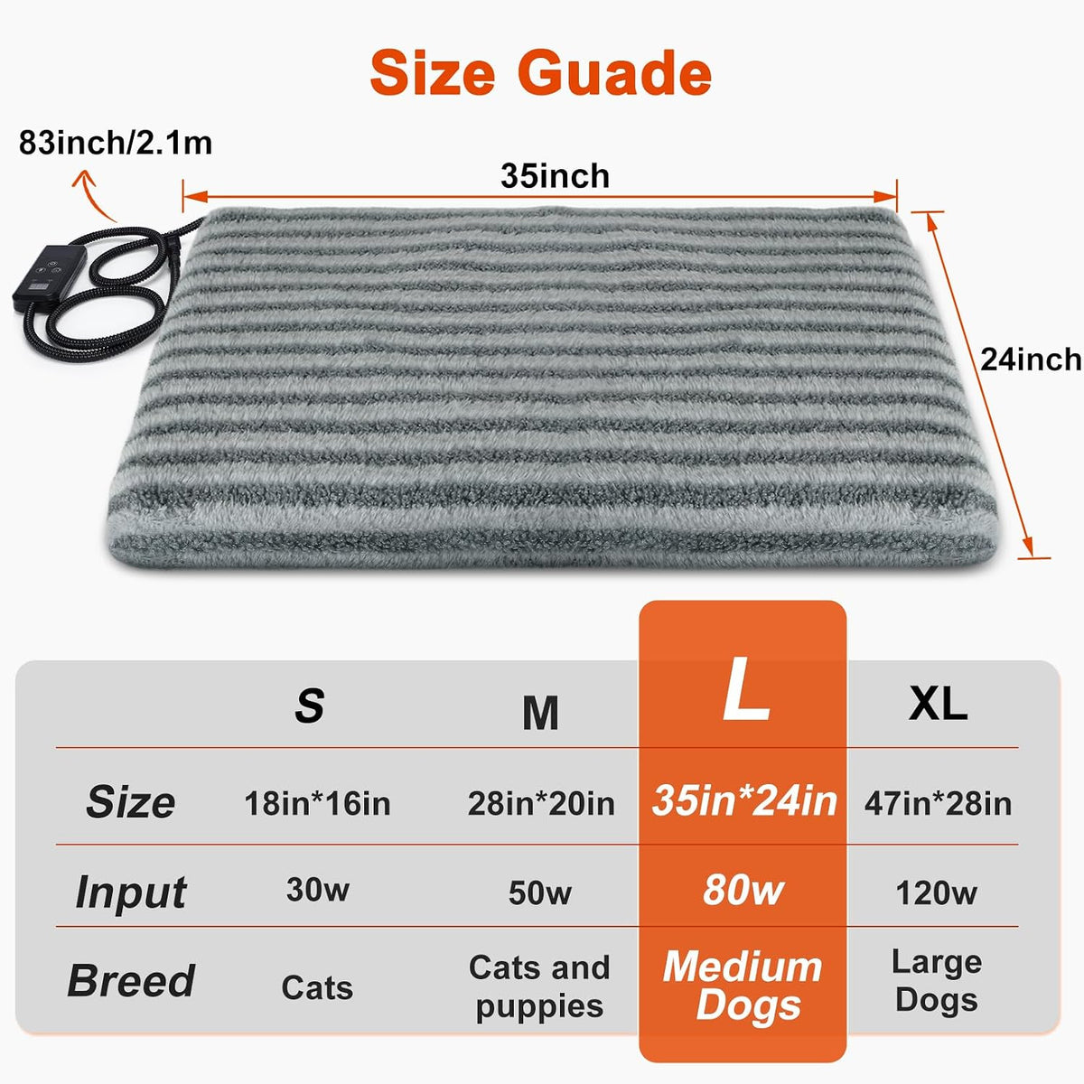 large pet heating pad, adjustable temperature with timer on a desk or shelf