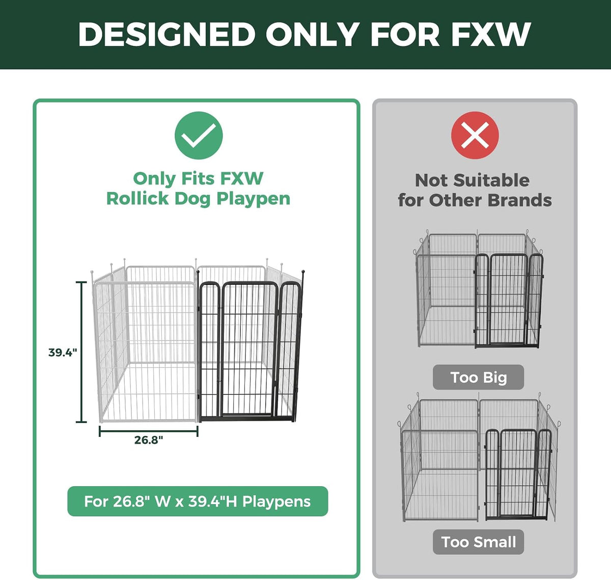 fxw add-on gate panel for outdoor dog playpen shown in use
