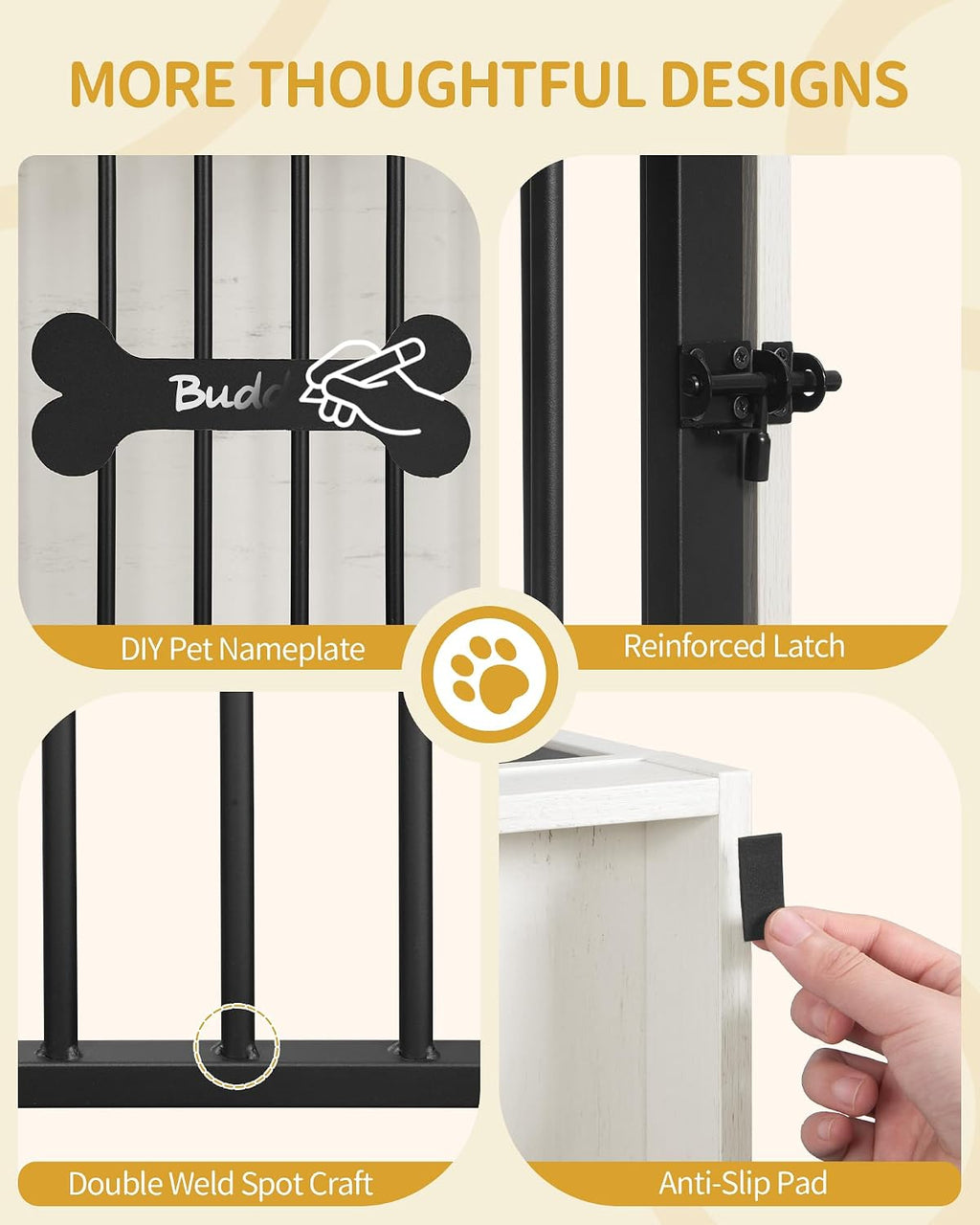 hzuaneri 24.6 in dog crate furniture with storage, package contents