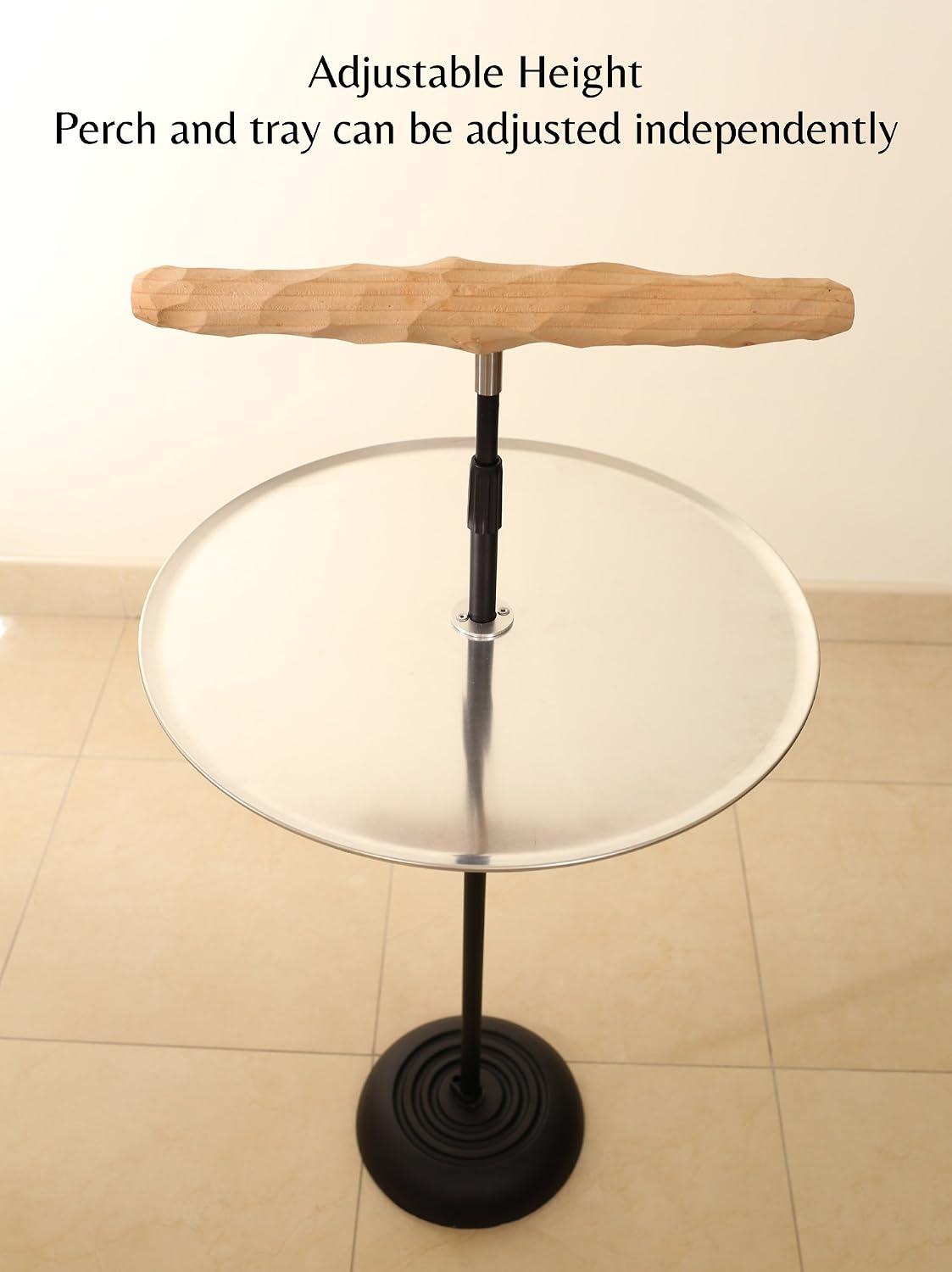parrot training perch stand with potty tray (t showing dimensions