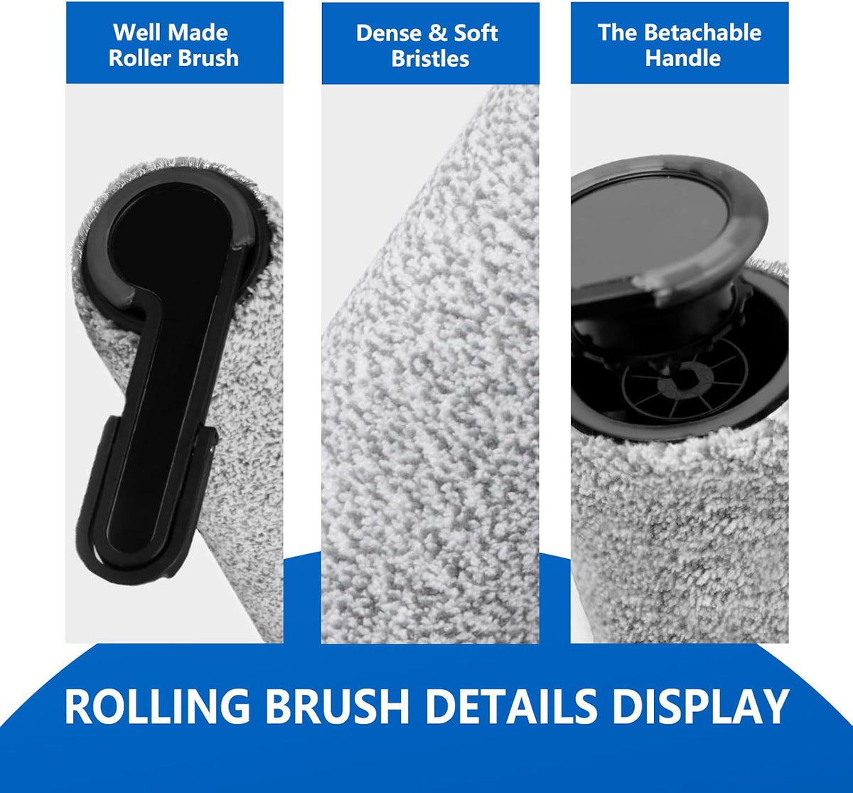 keluke replacement brush roller & filters for tineco showing dimensions