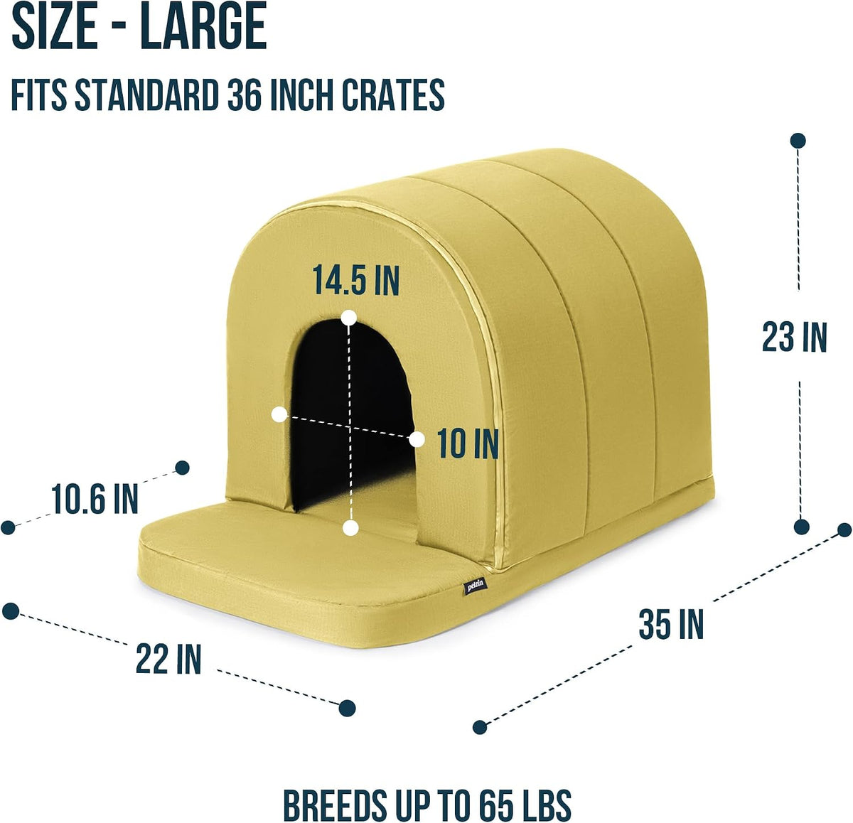 pelzin orthopedic dog bed house - outdoor waterproof, view 9